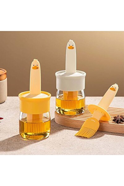 Arabest عبوتان من الزيت مع فرشاة زيت مدمجة، واحدة برتقالية والأخرى بيضاء، للش...