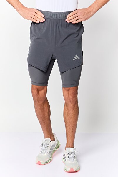 adidas Men Sportswear Fit Training 2 In 1 Shorts, Dark Grey