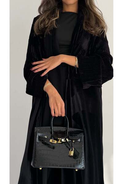 AYA MWT872 - عباية مخمل بيليسية