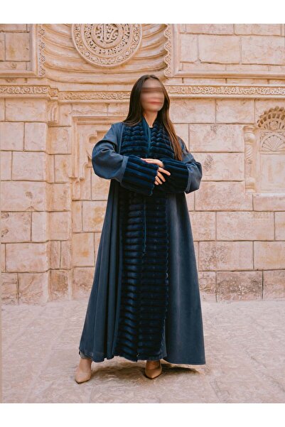 AYA MW1807 - عباية شامواه مع تدخيلة فرو