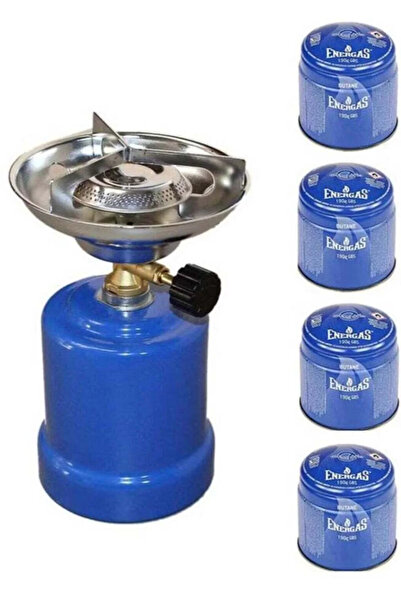 Biki Portable Camping Gas Stove Set with Butane Gas Cartridge 4 Piece