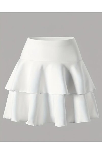 MRDN MODA Kız çocuğu yüksek bel kat kat fırfırlı mini kloş etek