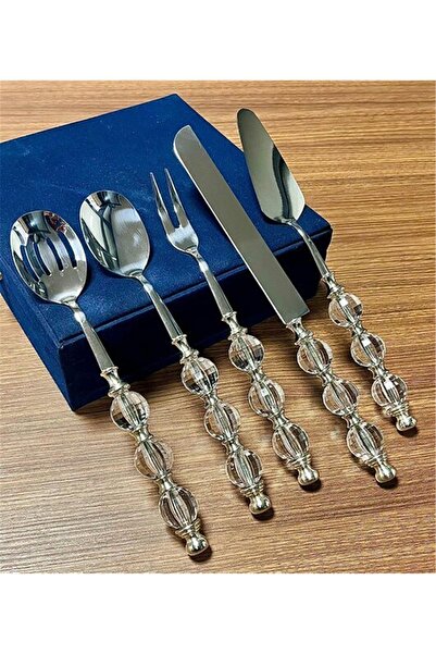 ROY KING Royking Rustik Gümüş 5’li Servis Seti | Doğal ve Zamansız Sunumlar