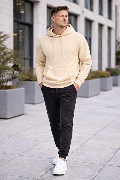 Polo State Men's Oversized Hooded Kangaroo Pocket 3 Thread Fleece Inside Crea...