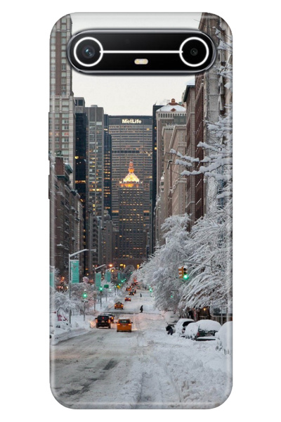 TECNO Spark Slim 5G KM9 Kılıf Art Silikon Baskılı TPU Winter New York