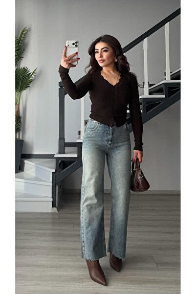 Oslove Light blue Stretch Fabric flare jeans