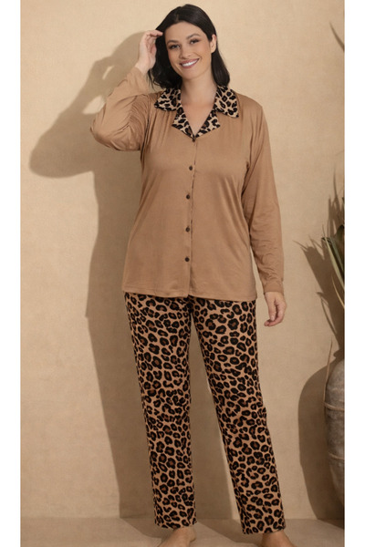 BOYRAZ Women's Shirt Collar Modal Fabric Pajama Set