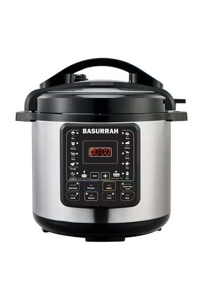 BASURRAH Electric Pressure Cooker 8 L Silver