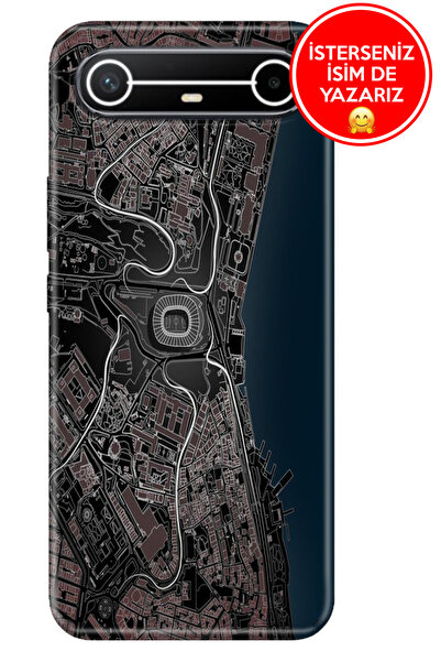 TECNO Spark Slim 5G KM9 Kılıf Rubber Esnek Silikon Tam Koruma SiyahBeyaz Stadyum