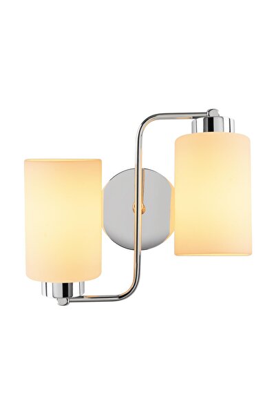 AmberLED Stylish Chrome Glass Sconce E27 Compatible for Living Room and Entrance
