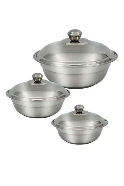 BASURRAH طقم فولاذ من تمريا مكون من 3 قطع، مقاس 12/14/16 سم