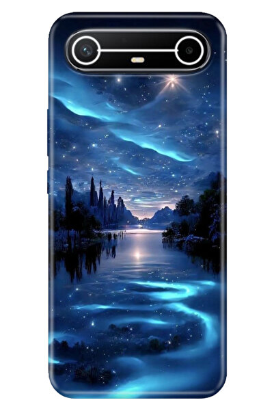 TECNO Spark Slim 5G KM9 Kılıf Retro Trendy Silikon Baskılı Gece Yarısı