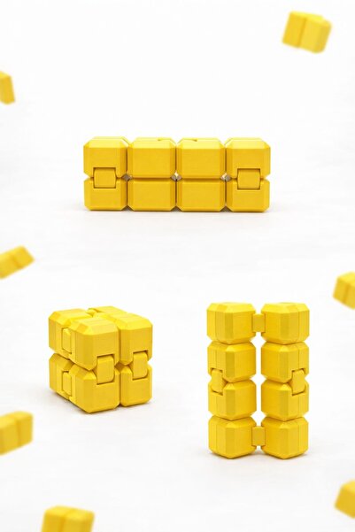 katlaç SARI RENK , infinity cube - sonsuz küp - stres küpü - hareketli küp