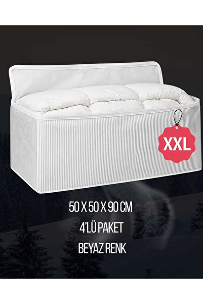 NO BRAND 4’lü Yatak Altı Hurç Seti 90x50x50 cm – Büyük Boy Fermuarlı Yorgan &...
