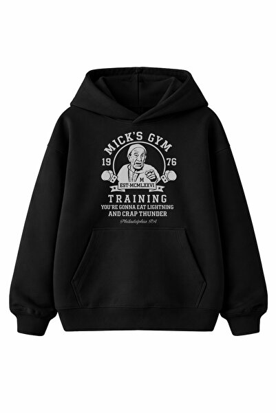 kun inaki Rocky Balboa Mighty Micks Boxing Gym Philedelphia Baskılı Siyah Uni...