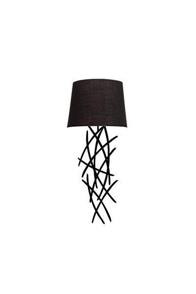 AmberLED Stylish Black Single Sconce with Fuzz, Metal Body, E27 Compatible