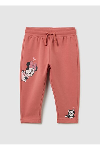 Ovs بنطلون قطني وردي للبنات بقصة عادية