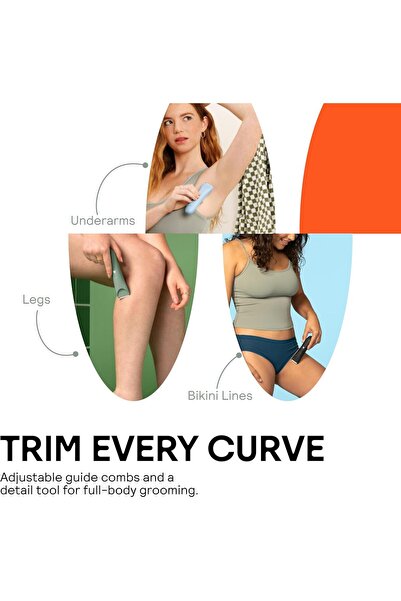 Meridian Slimmer Trimmer, Pubic & Body Hair Trimmer, Bikini Hair Removal, No Nicks, Razor Burn, No I