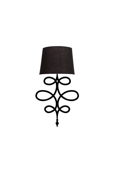 AmberLED Single Sconce with Furred Black Lampshade Head Modern Lighting E27 C...