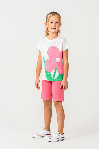 Rolypoly Бермудски костюм за момиче в кремав цвят