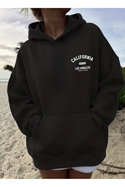 FUFLUNS سويت شيرت كاليفورنيا إست أنجليس مطبوع كبير الحجم للجنسين للنساء/الرجال