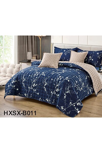 alzawia Summer double bedspread, printed, 6-piece set, quilt size 230 x 250 cm