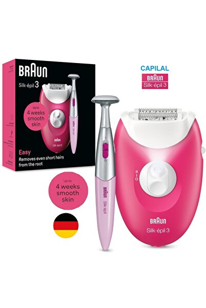 braun HOMES Braun Silk-épil 3 epilator with shaving attachments, Raspberry SE...