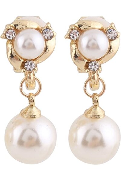 TChic Stoned Pearl Clip-On Earrings No Piercing Required