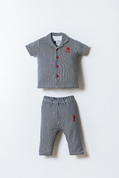 U.S. Polo Assn. U.S. Polo Assn Baby Boy White Shirt Pajama Set