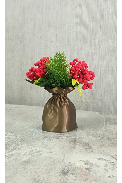 Kaya Hediyelik Decorative Pouch Cobalt Artificial Kokina Flowers