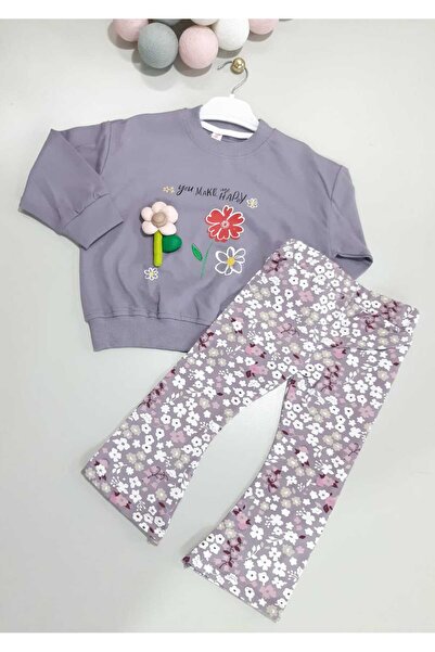 Sönmez Baby ŞİŞME ÇİÇEKLİ MAKE ME HAPPY MEVSİMLİK TAYTLI İKİLİ KIZ BEBE ÇOCUK...