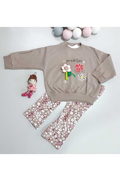 Sönmez Baby ŞİŞME ÇİÇEKLİ MAKE ME HAPPY MEVSİMLİK TAYTLI İKİLİ KIZ BEBE ÇOCUK...