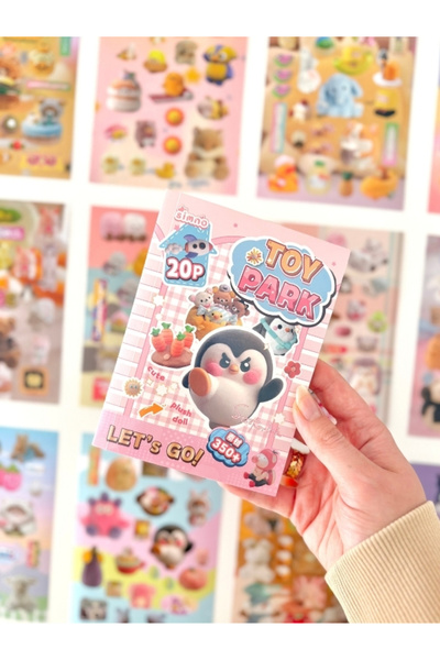 Kağıt Gemi Dükkan Kawaii Toy Park World Pembe Paket 20 Yaprak 398 Adet Sticke...