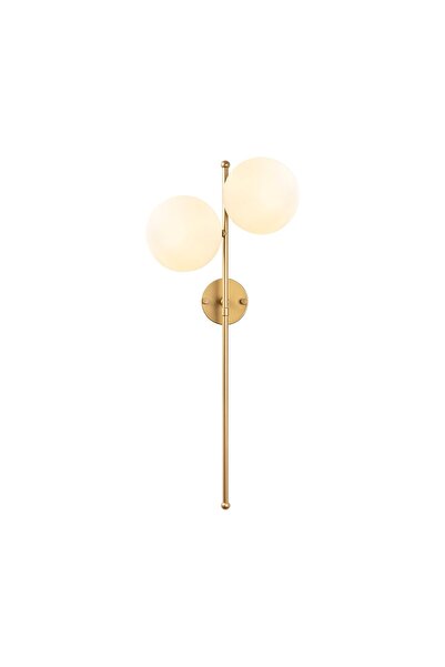 AmberLED Modern Glass 2-Piece Sconce Bright Gold Living Room Lighting E14 Com...