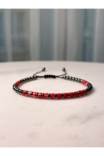 Sırlı Taş Varisit, Hematit Doğal Taş Bileklik, Unisex Bileklik, Tasarım Bilek...