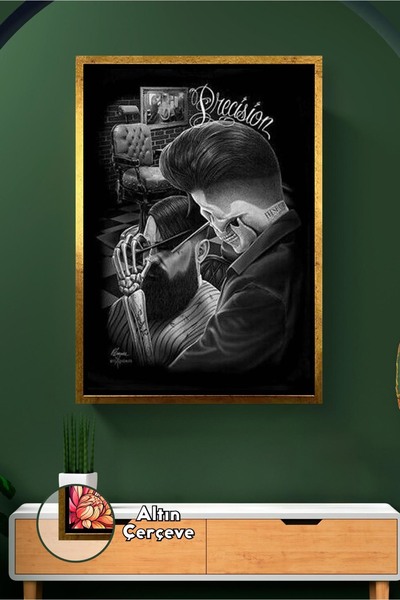 KOSS Dijital Berber ve Kuaför Salonları İçin Siyah Beyaz Tıraş Sahnesi Erkek ...