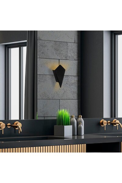 AmberLED Metal Body Sconce with Tufts in Black, Modern Lighting for Reading C...