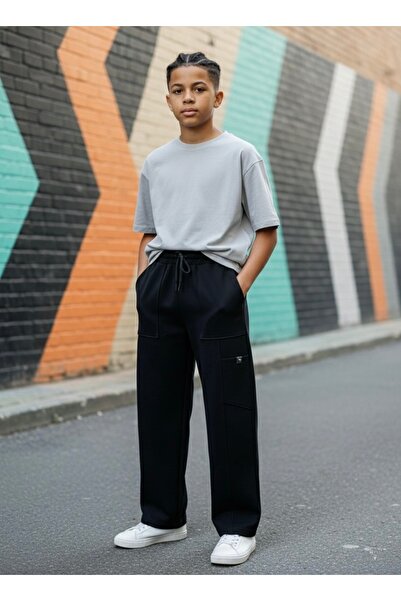 Joi Kids Cep detaylı.Sokak Modası Geniş BAGGY Kesim.Erkek çocuk.Rahat Eşofman...