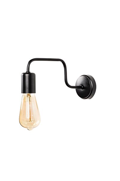 AmberLED Rustic Single Sconce with Furred Black Metal Body for Living Room an...