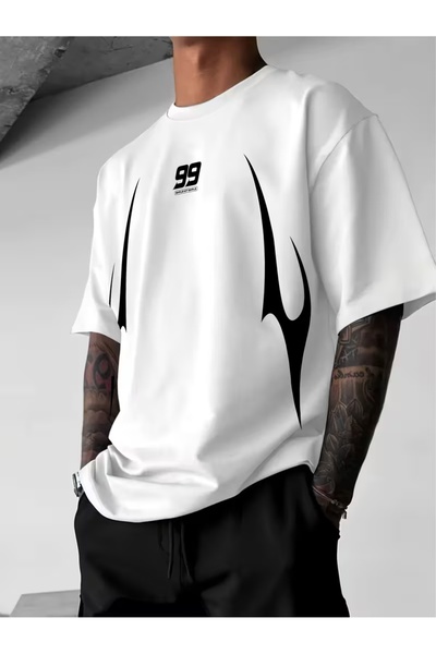 COMANCHERO Unisex 99 Baskılı Oversize Tasarım T-shirt