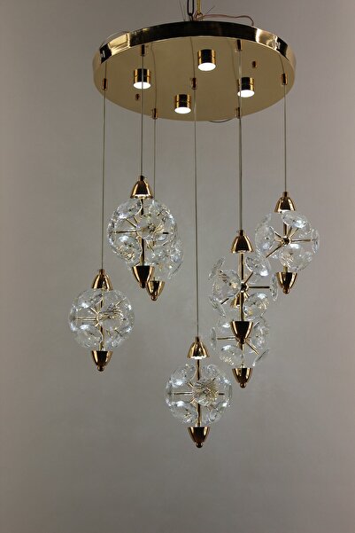 GN GEN AYDINLATMA Premium Gold Kaplama Çemberli Serisi Kristal Çiçek Demeti 7...