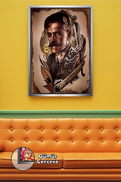 KOSS Dijital Klasična muška zidna dekoracija, uokvirena slika na platnu sa de...