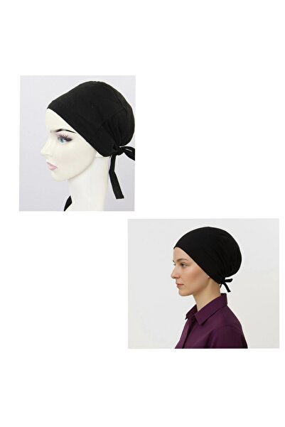 Elit Bone Büyük beden ( Battal ) 4Lü Tesettür Bone Set - 2 Adet Battal Dikişs...