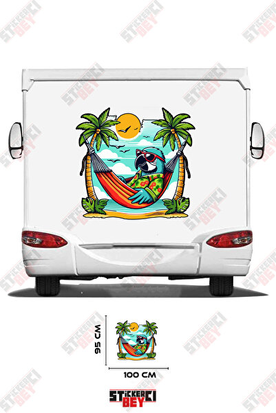 STİCKERCI BEY ملصق تزيين للعربات المتنقلة بتصميم طائر يرتدي هامكاً