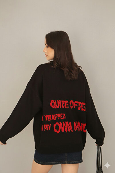 FAVORİST Star Detailed Soft Knitwear Crew Neck Sweater