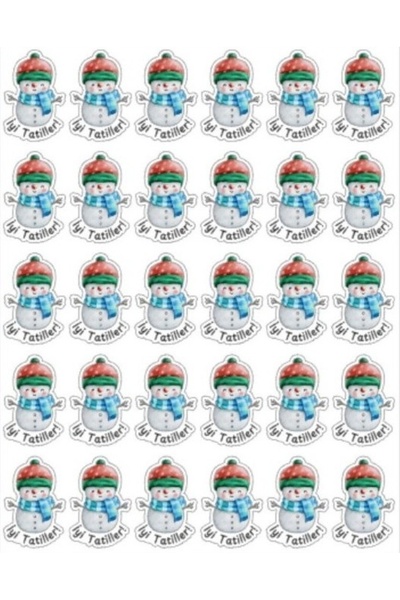 NUNUKİ İyi Tatiller Kış Tatili Sticker Seti 4x2,7cm Karne Kitap Ödev Okul Ödü...