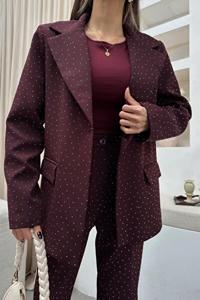 mylove Stoned Blazer Jacket Burgundy