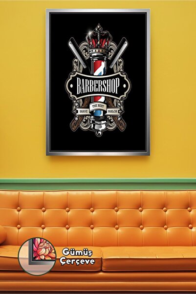 KOSS Dijital Berber Kuaför Salonları İçin Barber Shop Amblemli Tıraş Direği U...