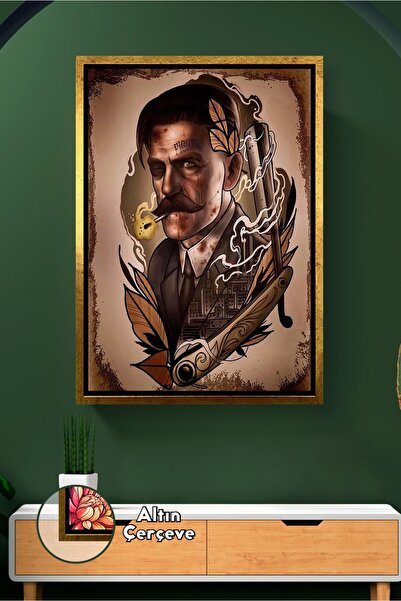 KOSS Dijital Klasična muška zidna dekoracija, uokvirena slika na platnu sa de...