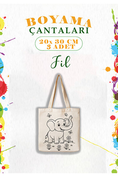 aprendi dünyanı ve kendini koru,ham bez kullan Çocuklara Özel 3’lü Boyama Çan...